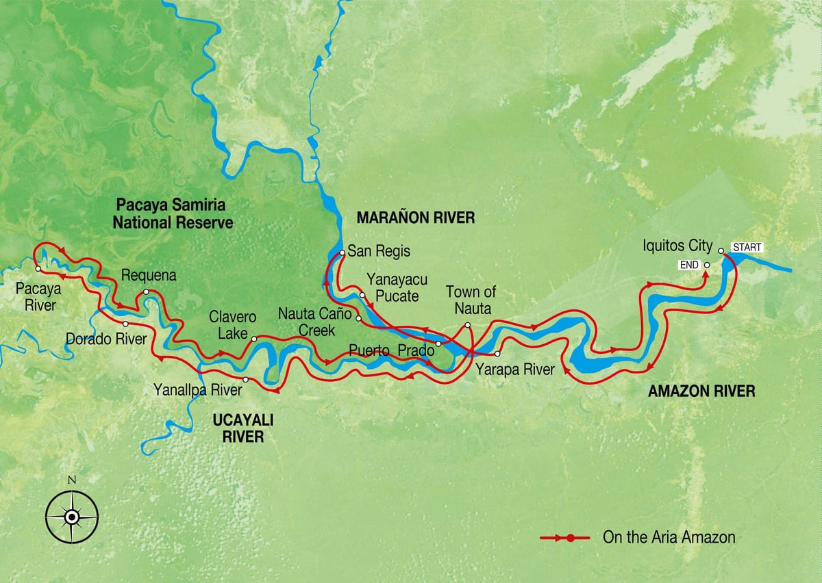 মানচিত্র, অ্যামাজন নদী, পেরুর
