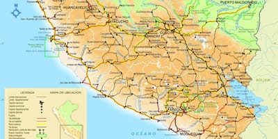 মানচিত্র দক্ষিণ পেরু