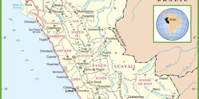 মানচিত্র রাজনৈতিক মানচিত্র, পেরু